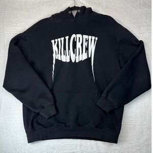 Kill Crew Hoodie Mens Size M Black Graphic Logo Fleece Sweatshirt